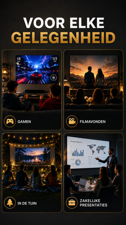 LUGOFLIX HY92 Smart Mini Beamer – Draagbare 1080p Projector met 4K Support